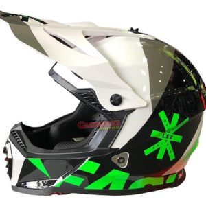 Casco Ls2 Cross Evo Heavy Negro Blanco Verde Talle M
