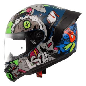 Casco Ls2 Integral Ff352 Rabad Azul Verde Multicolor