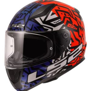 Casco Ls2 Integral Ff353 Memphis Naranja Azul